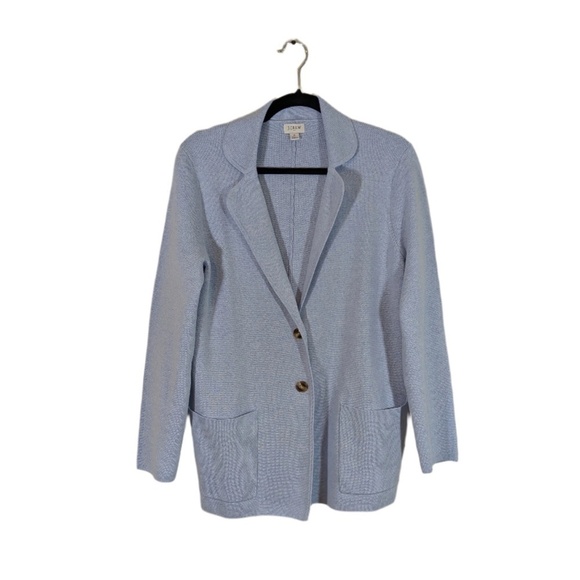 J. Crew Factory Light Blue Oversized Sweater Blazer Size S - Picture 1 of 4